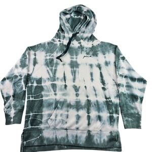 PINK Victoria's Secret Hoodie Women Small Green &‎ White Tie Dye Pullover